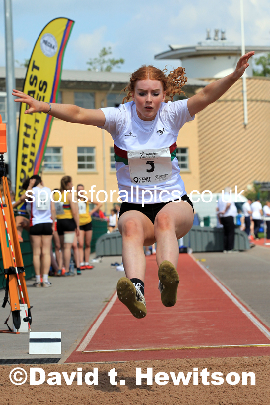 Womens Under-17s Long Jump, 2022 Northern Inter Counties U17s and U15s Track and Field, York, Thursday, June 2nd. Photo: David T. Hewitson/Sports for All Pics